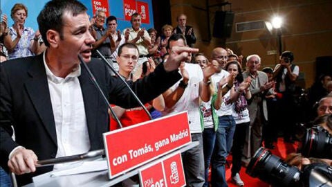 Tom&aacute;s G&oacute;mez en uno de los m&iacute;tines