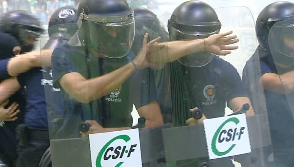 Simulacro de la policía de Zaragoza