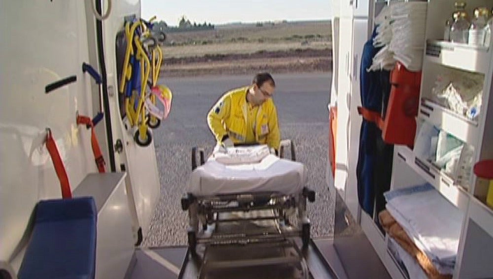 Ambulancia atiende un infarto