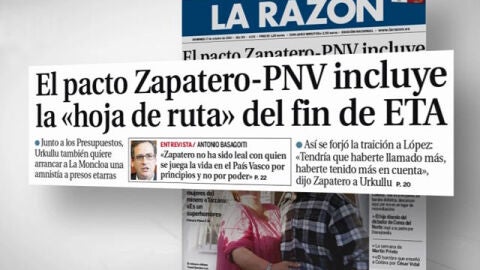 El pacto Zapatero-PNV incluye la 'hoja de ruta' del fin de ETA
