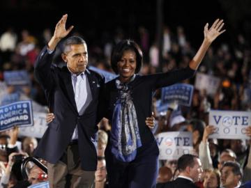 Barack y Michelle Obama, mitin en Ohio