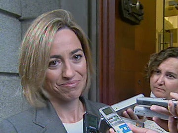 Carme Chacón antes de entrar al Congreso