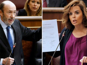 Rubalcaba y Sáenz de Santamaría en el Congreso