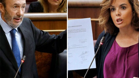 Rubalcaba y S&aacute;enz de Santamar&iacute;a en el Congreso