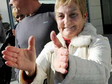 Pilar Marcos a la salida del juzgado Pilar Marcos a la salida del juzgado