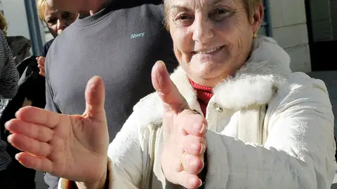 Pilar Marcos a la salida del juzgado Pilar Marcos a la salida del juzgado