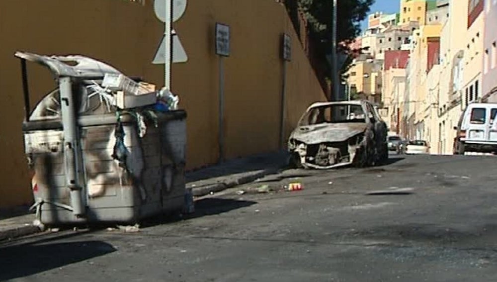 Coches quemados en Melilla