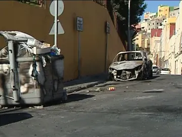 Coches quemados en Melilla Coches quemados en Melilla