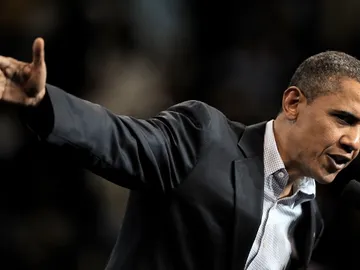 Barack Obama haciendo campaña Barack Obama haciendo campaña