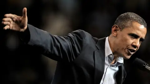 Barack Obama haciendo campaña Barack Obama haciendo campaña