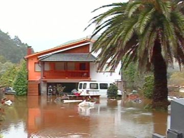 Una casa inundada en Asturias