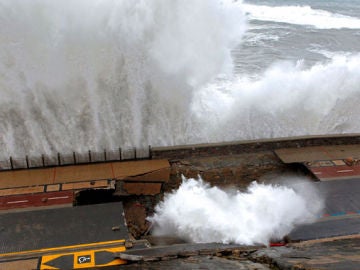 Destrozos del temporal en San Sebastián