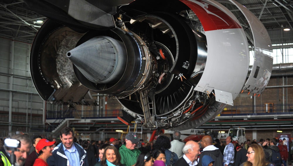Turbina de un Airbus A380 de Qantas