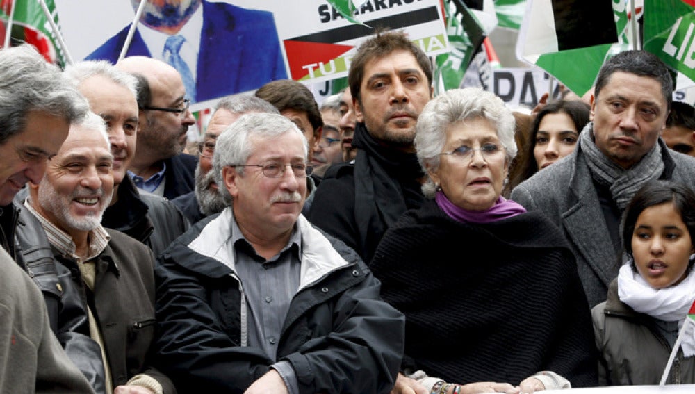 Toxo y la familia Bardem en la manifestación