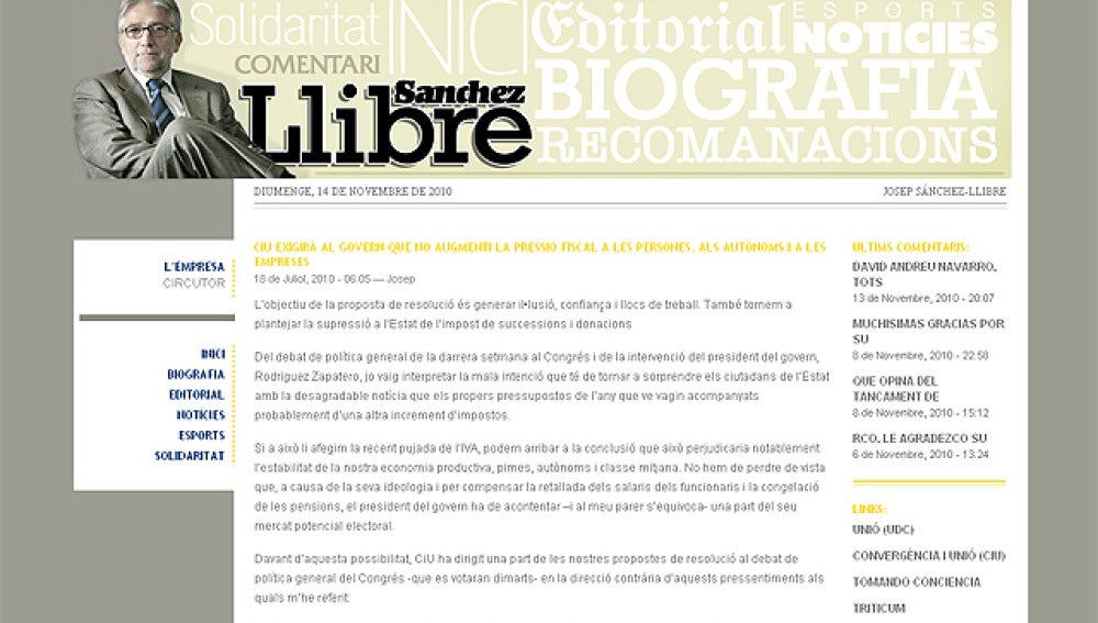 El blog del portavoz económico de CiU