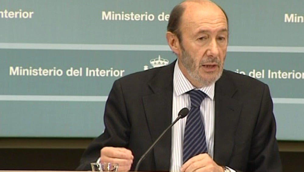 El Ministro del Interior, Alfredo Pérez Rubalcaba
