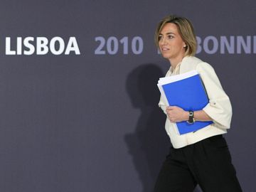 Carme Chacón en Lisboa