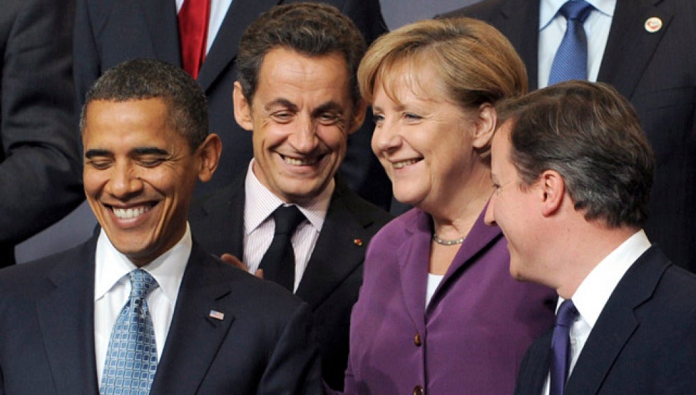 Obama, Sarkozy, Merkel y Cameron en la cumbre de la OTAN