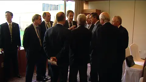 Zapatero con varios empresarios Zapatero con varios empresarios