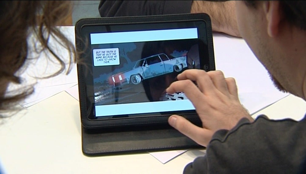 Un cómic en un tablet