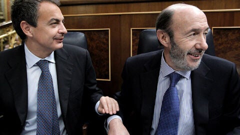 Zapatero y Rubalcaba en el Congreso