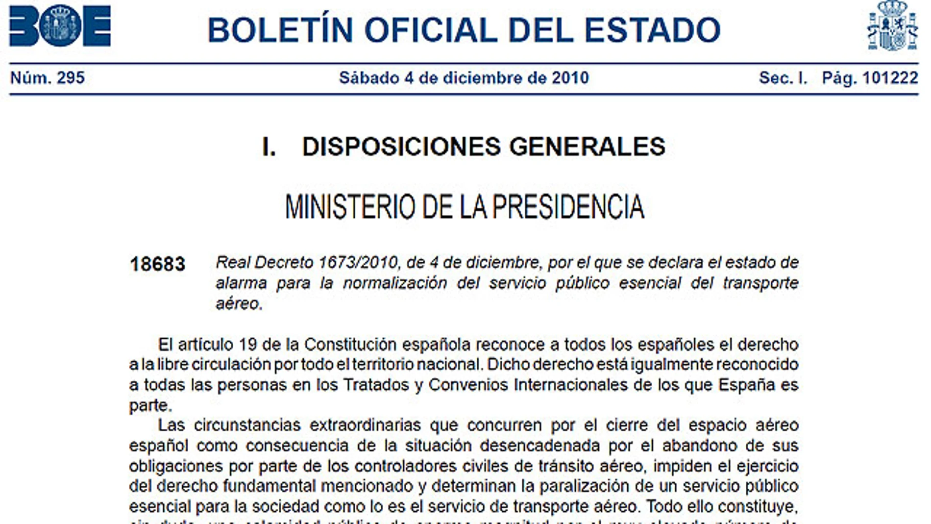 El BOE publica el decreto del Estado de Alarma El BOE publica el decreto del Estado de Alarma