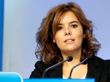Soraya Sáenz de Santamaría en rueda de prensa sobre los controladores Soraya Sáenz de Santamaría en rueda de prensa sobre los controladores