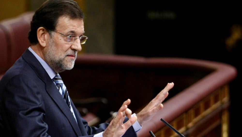 Rajoy durante su intervención en el Congreso de los Diputados
