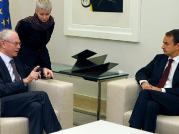 Zapatero y Herman van Rompuy, en la Moncloa Zapatero y Herman van Rompuy, en la Moncloa