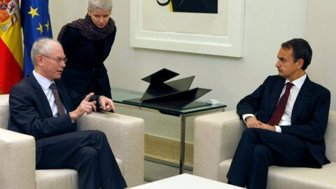 Zapatero y Herman van Rompuy, en la Moncloa