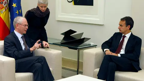 Zapatero y Herman van Rompuy, en la Moncloa Zapatero y Herman van Rompuy, en la Moncloa