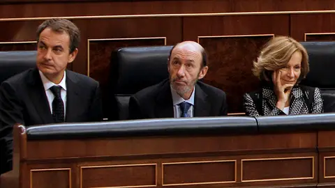 Zapatero, Rubalcaba y Salgado en el Congreso Zapatero, Rubalcaba y Salgado en el Congreso