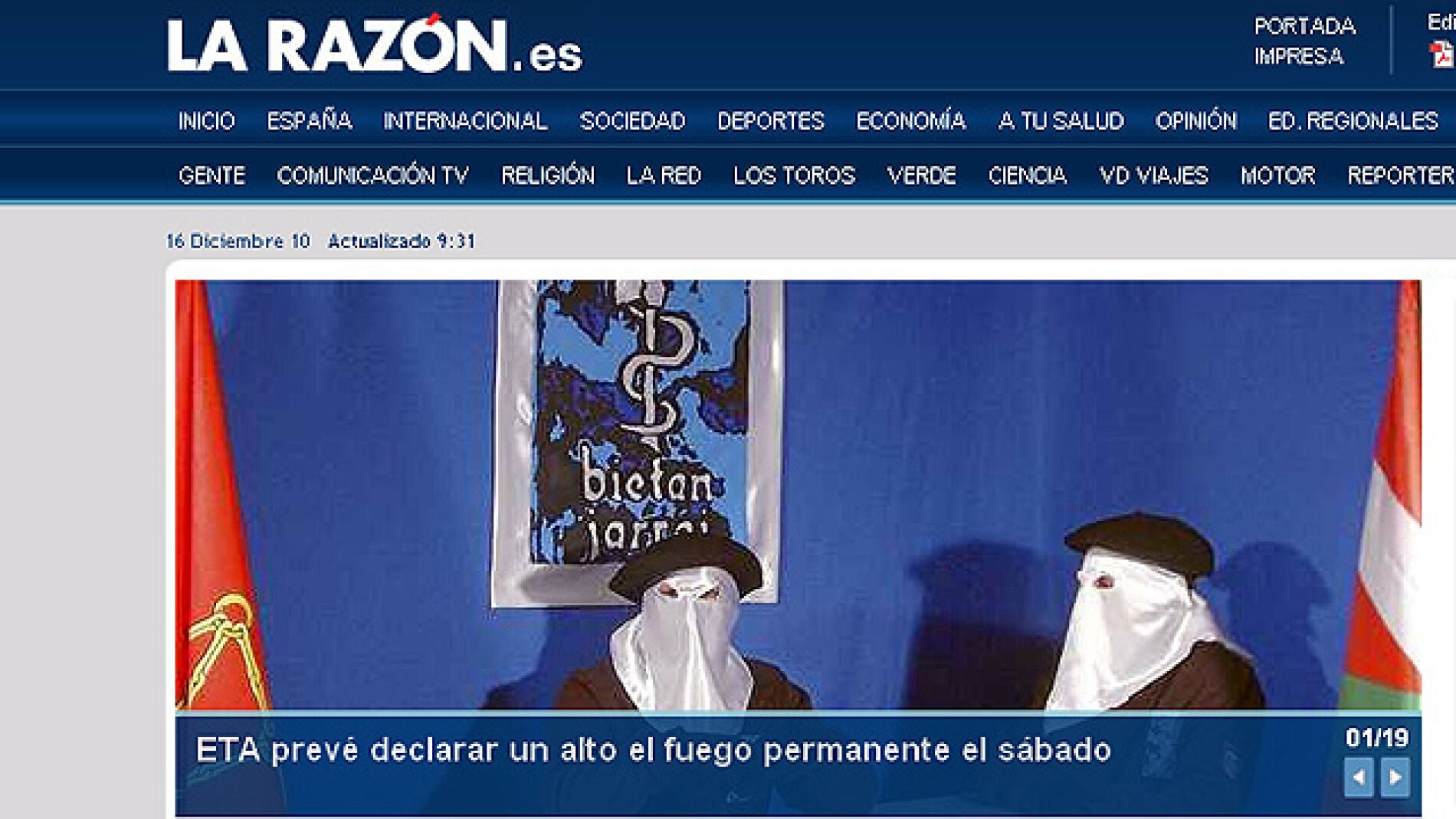 Exclusiva de La Raz&oacute;n