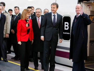 Zapatero en la llegada del AVE a Valencia