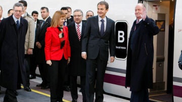 Zapatero en la llegada del AVE a Valencia