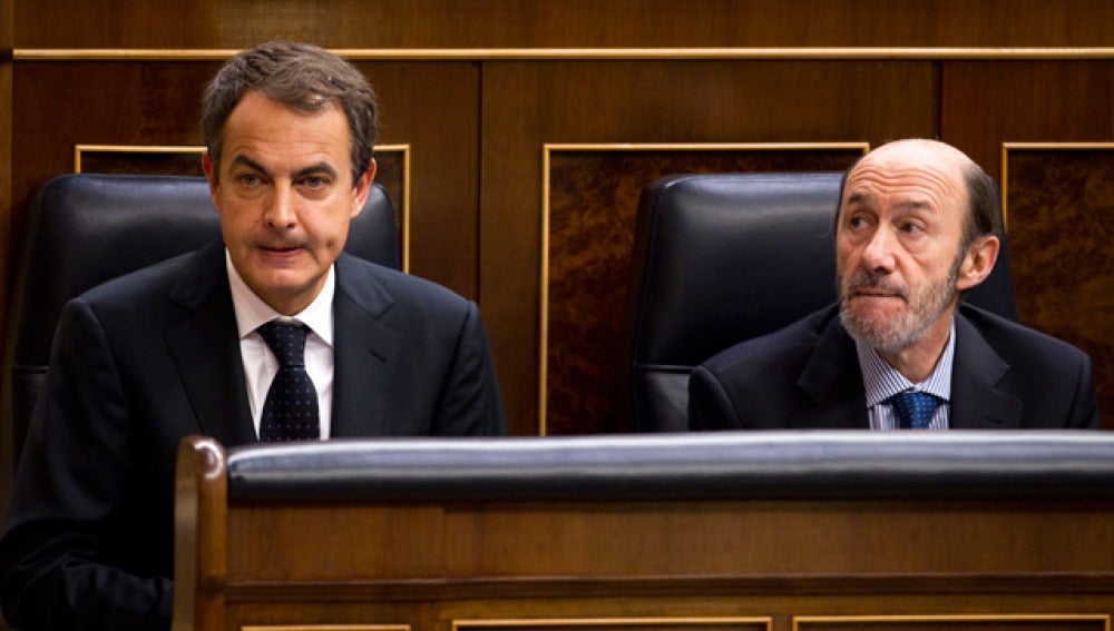 Zapatero y Rubalcaba en el Congreso