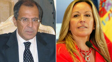 Serguei Lavrov y Trinidad Jiménez ministros de Exteriores de Rusia y de España