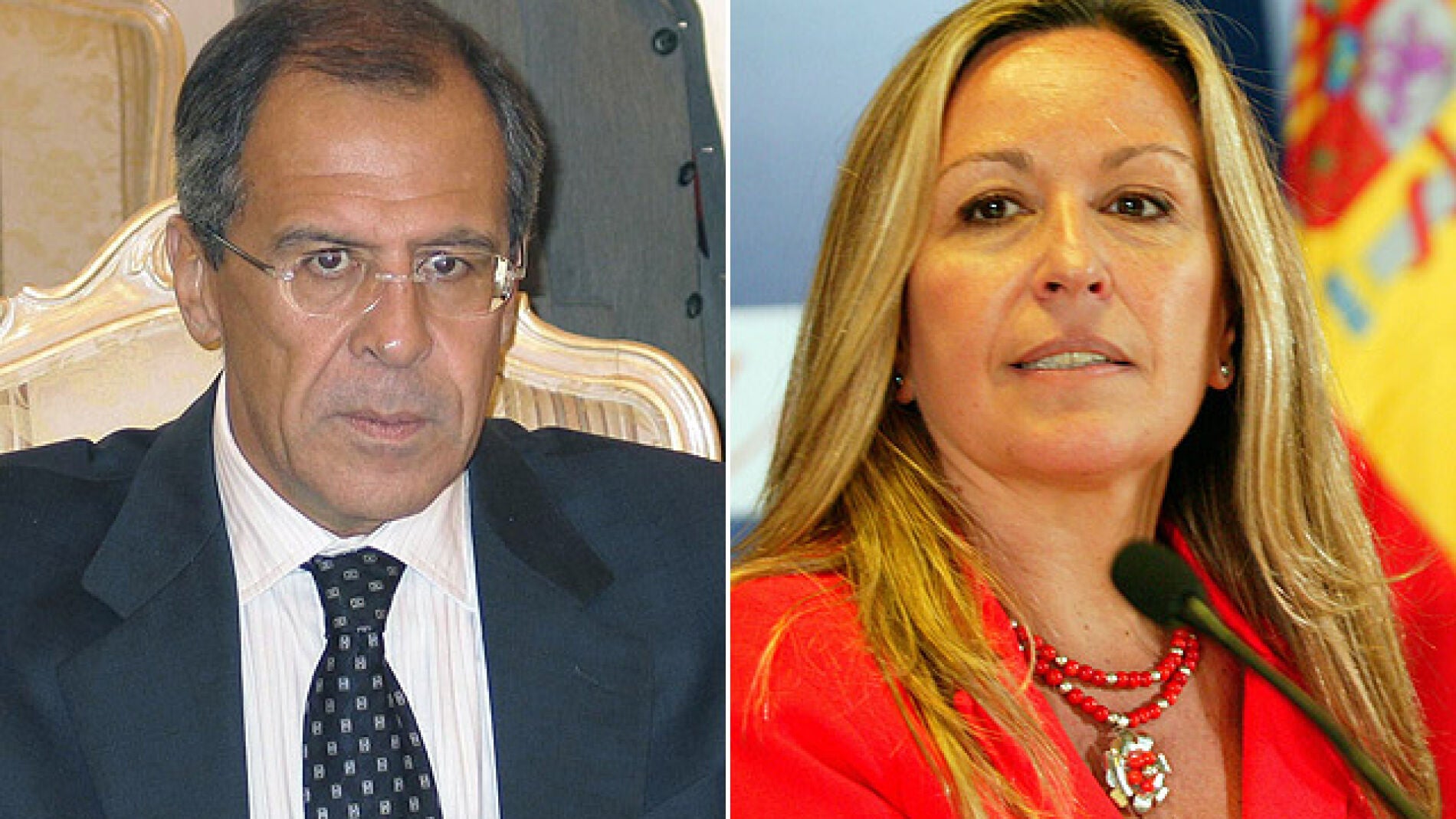 Serguei Lavrov y Trinidad Jim&eacute;nez ministros de Exteriores de Rusia y de Espa&ntilde;a