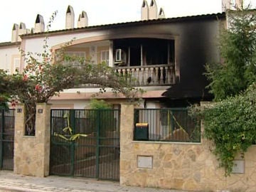 Imagen de la casa quemada en Mallorca