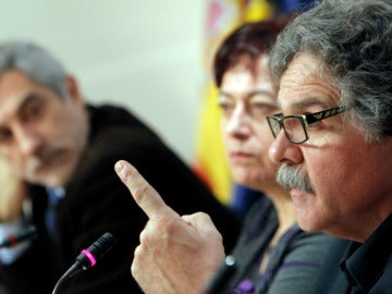  Los diputados de ERC Joan Tardà; BNG, Olaia Fernández, e IU, Gaspar Llamazares