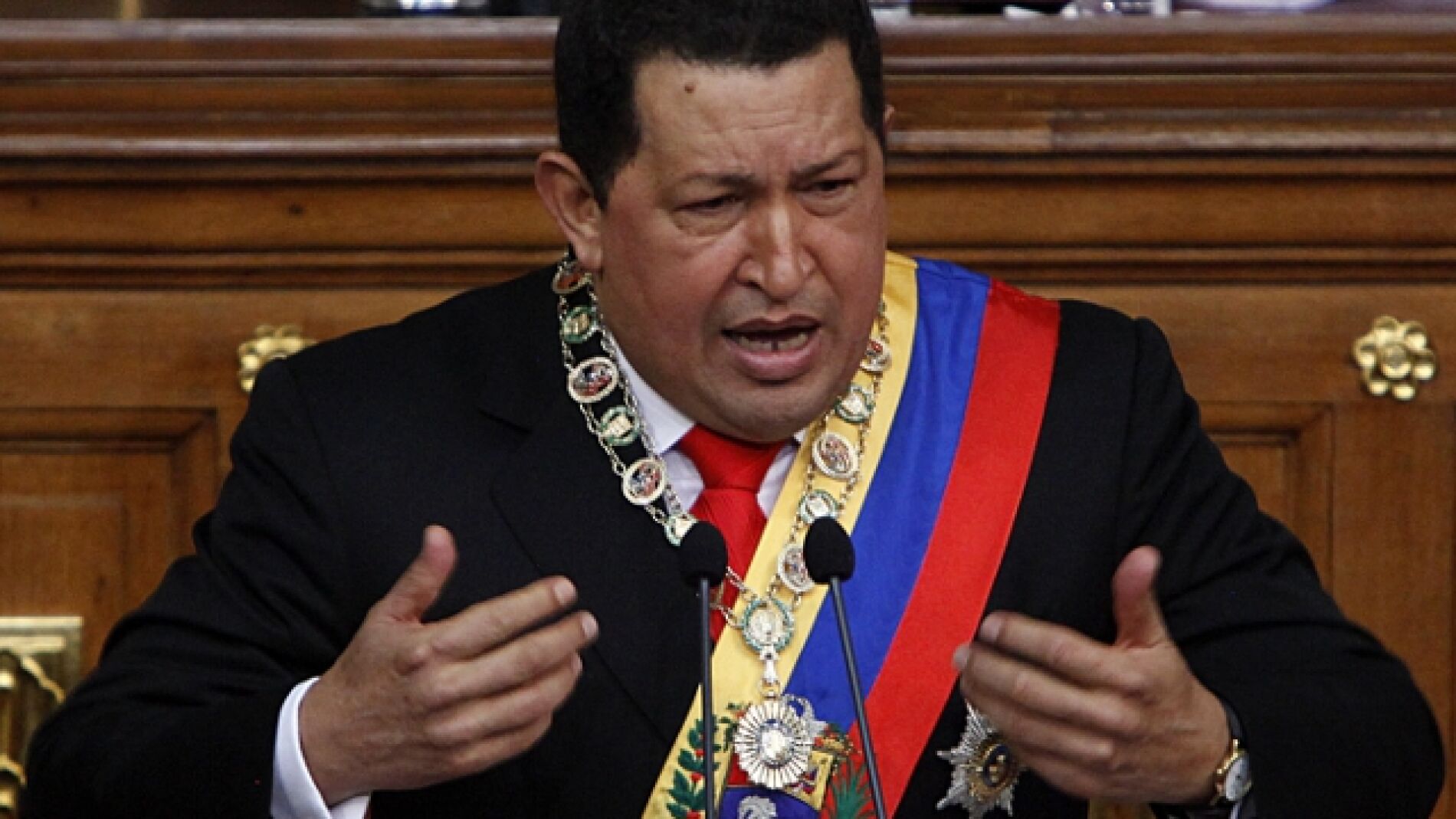 El presidente venezolano Hugo Ch&aacute;vez