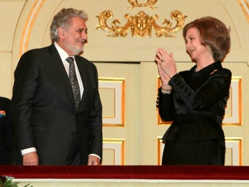 Plácido Domingo junto a la Reina Sofía