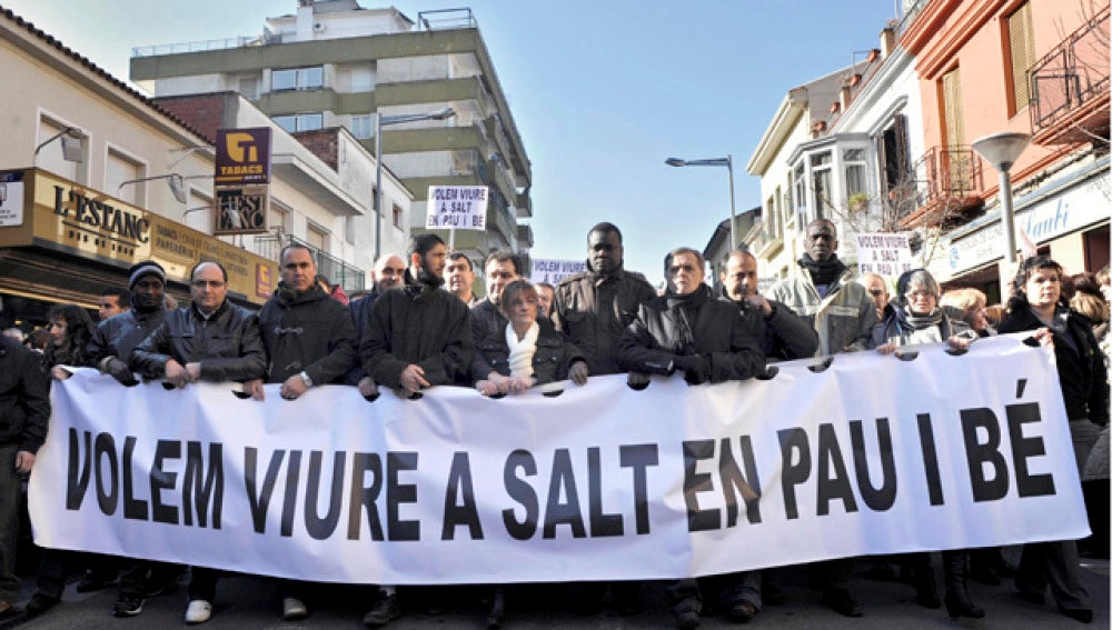 Manifestación en Salt por los últimos disturbios