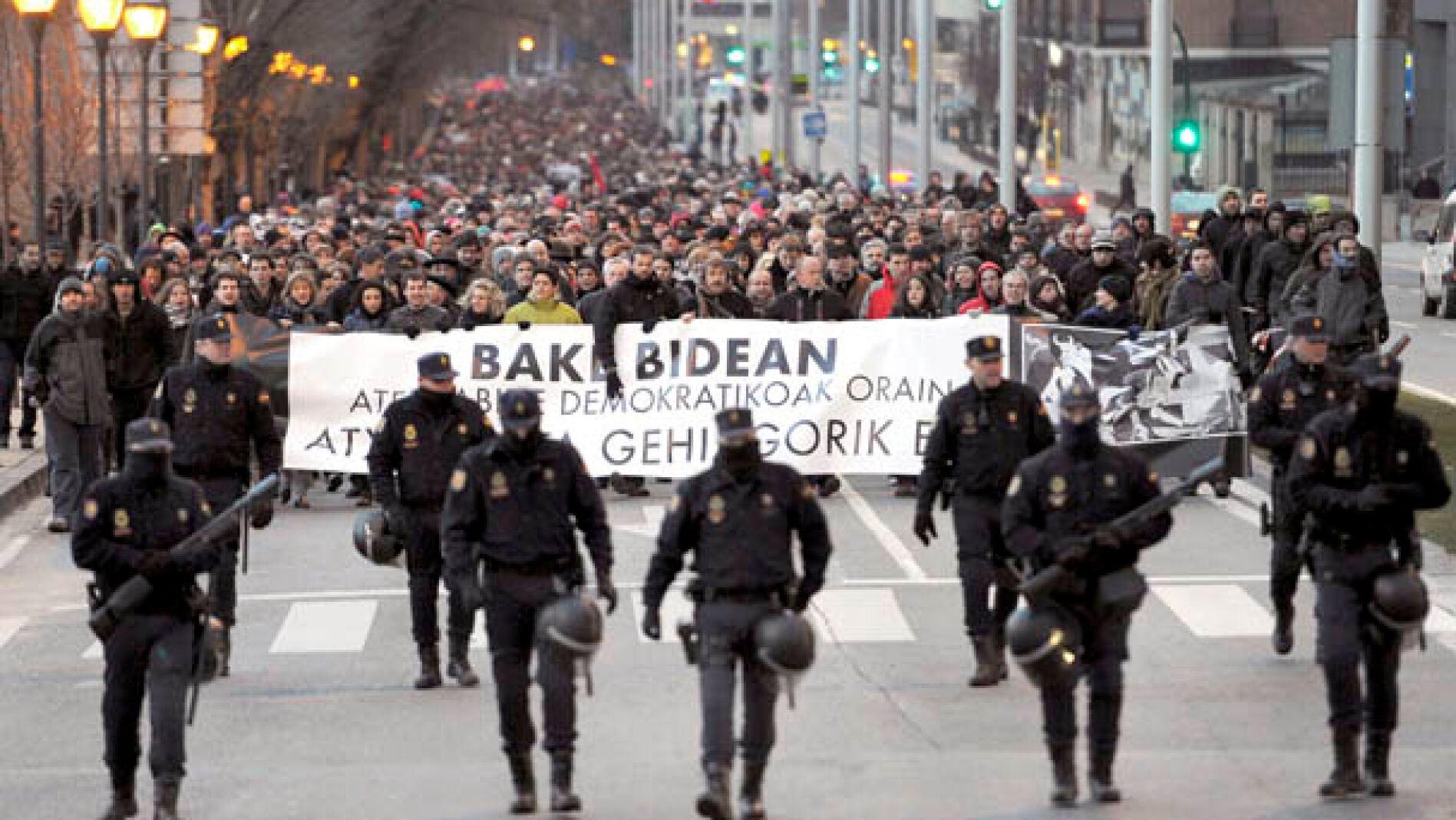 Manifestaci&oacute;n en Pamplona contra las detenciones y por un proceso democr&aacute;tico