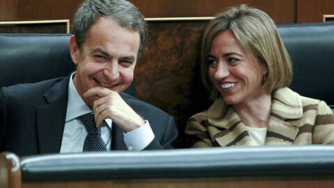 Zapatero junto a Carme Chac&oacute;n