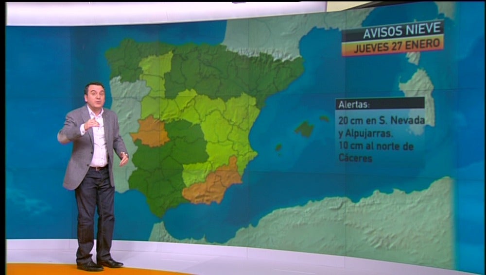 Previsión del tiempo noche 26 de enero