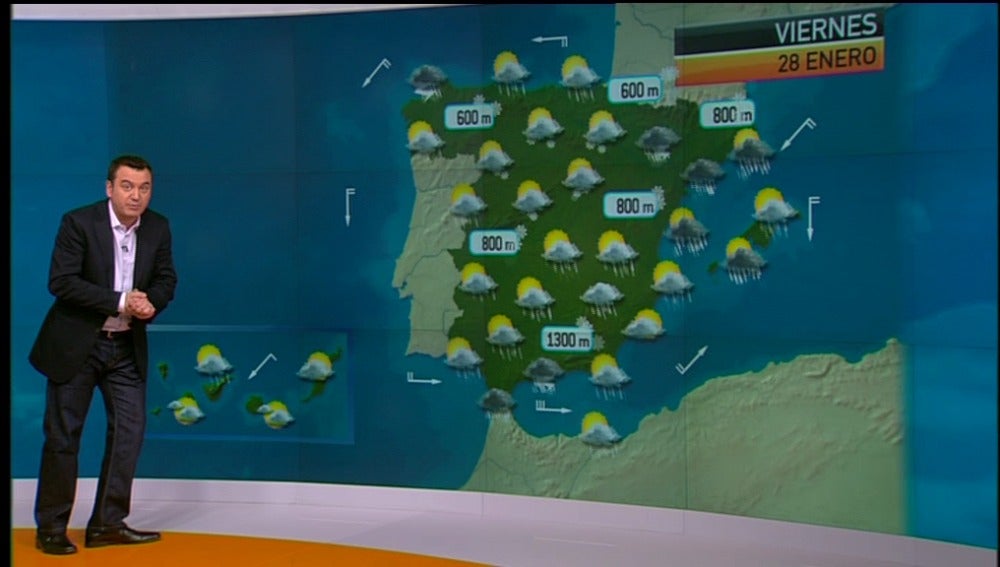 Previsión del tiempo noche 27 de enero