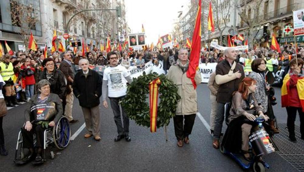 Manifestación de las víctimas