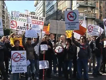 Protestas por la Ley Antitabaco en Valencia