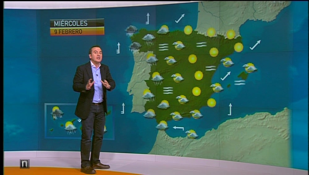 La previsión del tiempo noche 8 de febrero